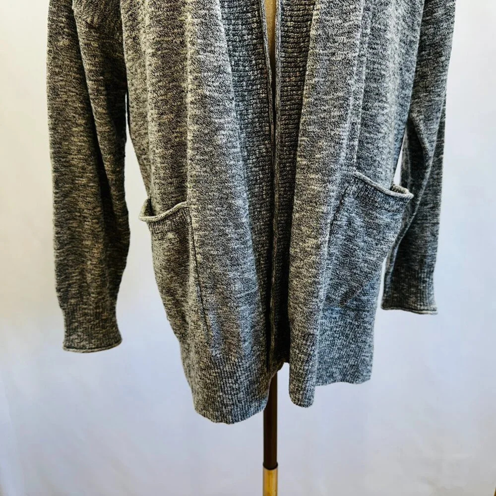MADEWELL Women Long Sleeve Pockets Gray/White Cardigan Sweater Size Medium - Picture 3 of 11
